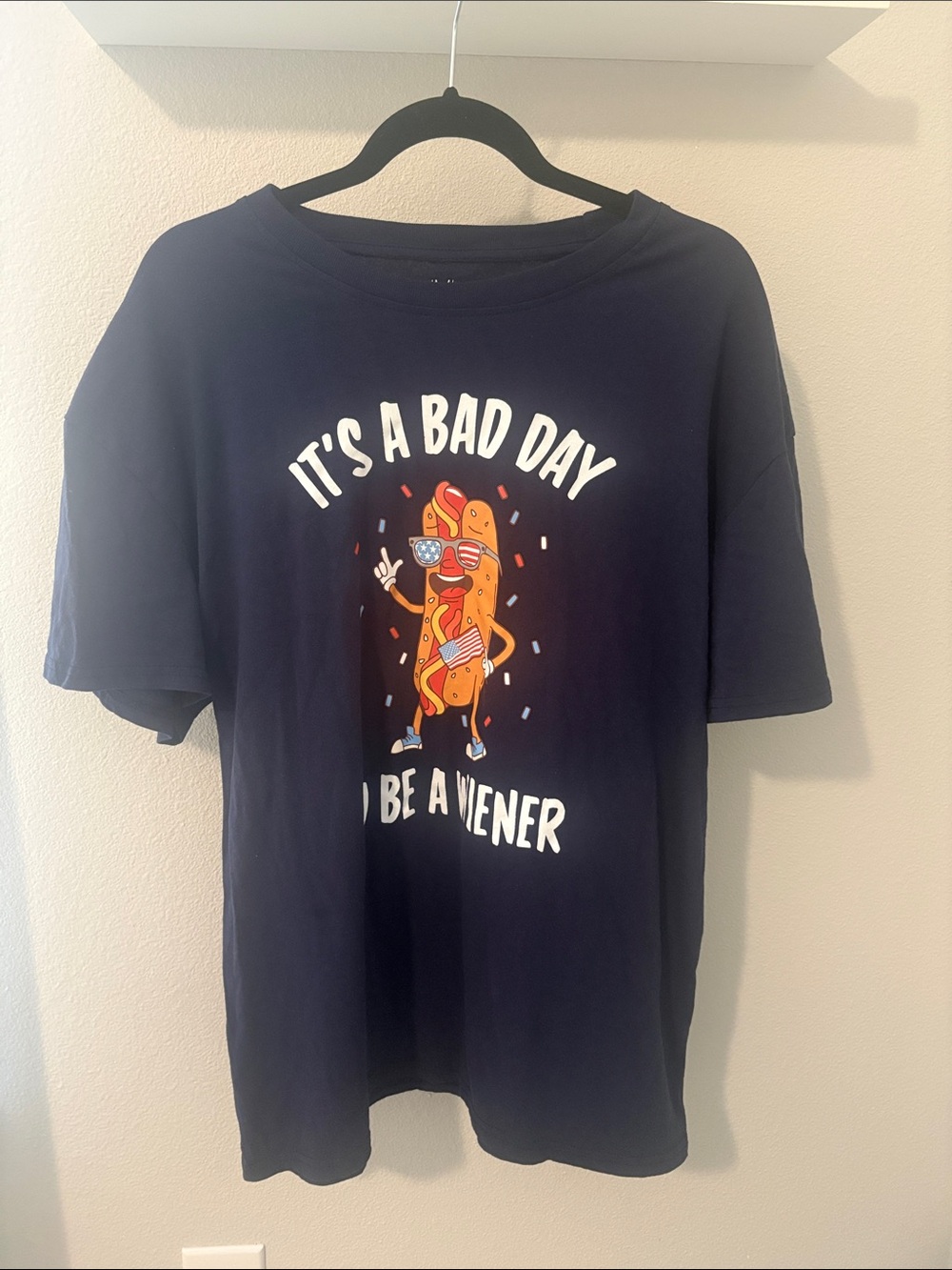 Men's Navy Graphic Tee - "It's A Bad Day I'll Be A Wiener"